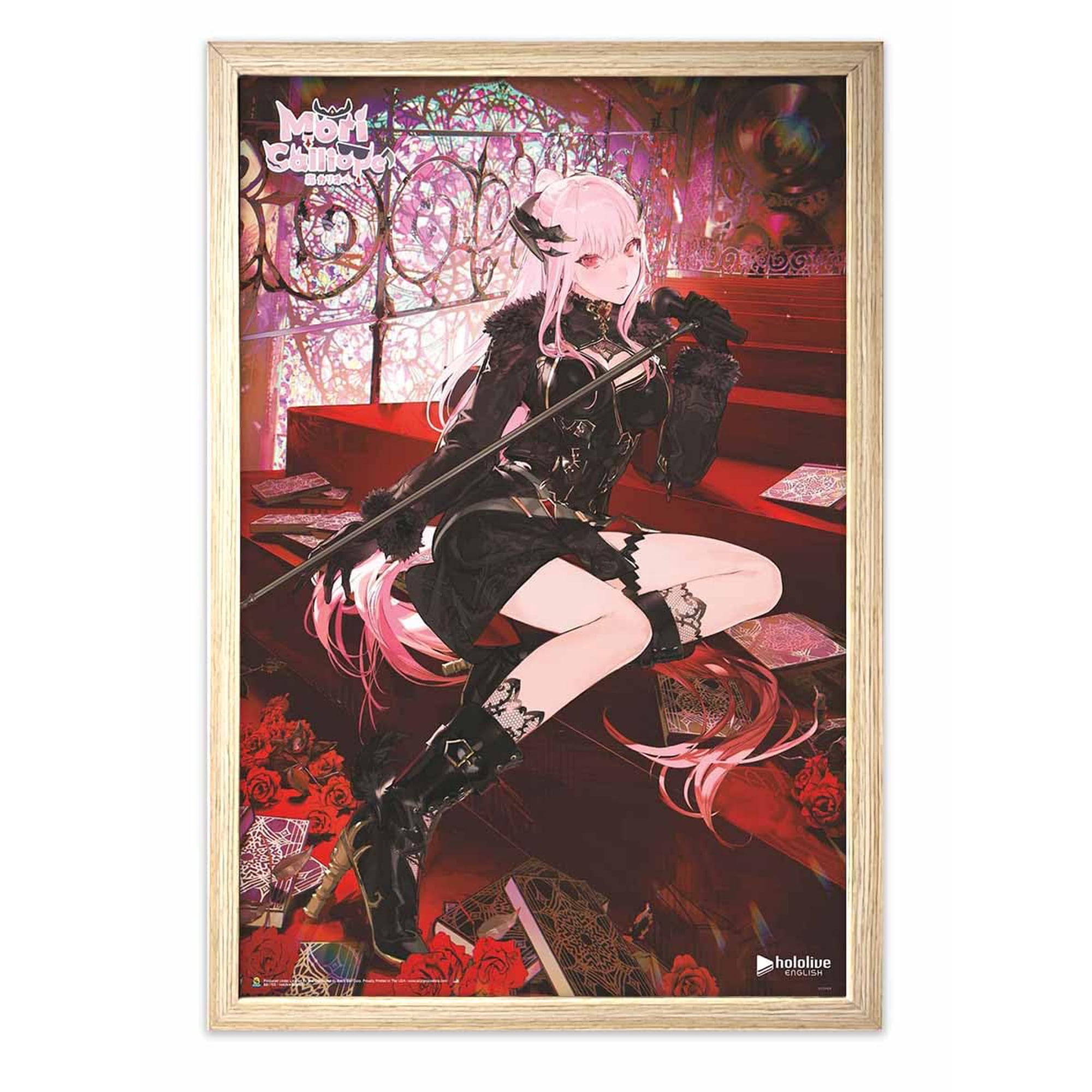 hololive English - Mori Calliope Poster - 24" x 36" - with Natural Wood Frame