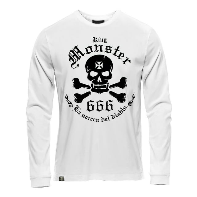 Playera Blanca Manga Larga Chica Logo Kingmonster