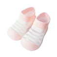 thumbnail image 2 of Kids Socks, Kids Toddler Boys Girls Summer Striped Breathable Soft Sole Rubber Shoes Socks Slipper Anklet 5-36 Months, Baby Non Grip Ankle Socks(Pink,18-24 Months), 2 of 4