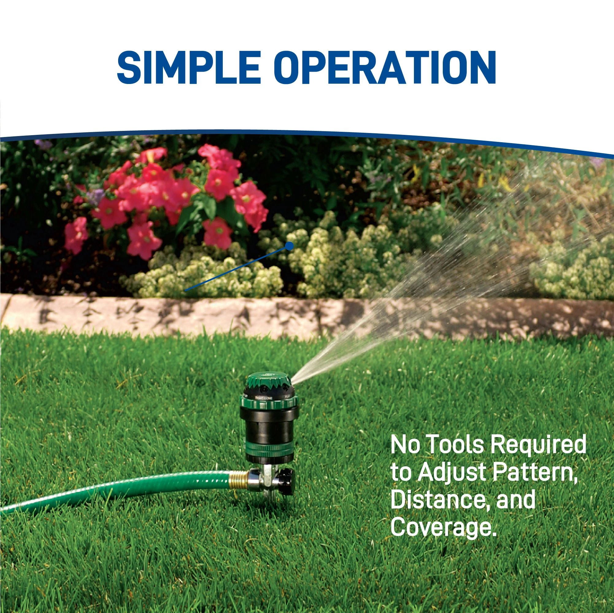 Orbit H2O-6 Gear-Drive Outdoor Hose Watering Lawn Sprinkler on Metal T Spike