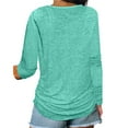 thumbnail image 4 of Floleo Clearance Womens Tops Long Sleeve Shirts Fall Clearance Fashion Woman Long Sleeve V-Neck Solid Zipper Blouse Autumn Causal Pullover Tops Green, 4 of 6
