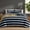 Blue&Black, variant on Striped Comforter Set Queen Size Striped Bedding Set Soft Velvet Feel Fluffy Flannel Bedding 3 Pcs Modern Stripes Pattern Queen Size Bed Set for All Seasons 1 Comforter 2 Pillowcases 250g Microfi