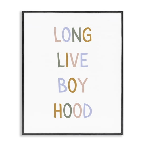 Stupell Industries Long Live Boy Hood Black Framed Giclee Art, design by Katie Griggs
