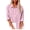 Pink 1, variant on Womens Button down Shirts Cotton Linen Casual Laple Long Sleeve Tops Work Office Solid Color Tshirts