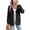 Black, variant on Uvplove Women's Contrast Trim Tie Front Cardigan Sweater - V Neck Long Sleeve Casual Knit Open Front Top,Camel,XL