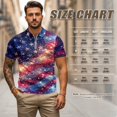 thumbnail image 6 of Aplkyhs Galaxy American Flag Couple Golf Shirts Quarter Zip Mens Hawaiian Shirt Lightweight Breathable Fabric Keep Cool in Hot Weather Machine Washable Lapel Design, 6 of 6