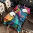 thumbnail image 2 of Colorful Tie Dye Flow Ball Pattern Rectangle Tablecloth 60"x120",Waterproof Polyester Rectangle Table Cloth, Wipeable Spillproof Polyester Tablecloth for Dining, Camping, Indoor and Outdoor, 2 of 5