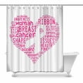 thumbnail image 1 of MKHERT Breast Cancer Awareness Ribbon with Inspirational Quotes Waterproof Shower Curtain Decor Fabric Bathroom Set 66x72 inch, 1 of 1