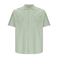thumbnail image 6 of YABCSAZ Men's Oxford Shirts Button Down Shirt Regular Fit Tops Dress Shirts for Hiking Fishing, Summer Wedding Shirt Relaxed Loose Shirt with Pocket, Short Sleeve Casual Shirts for Men, 6 of 6