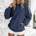 thumbnail image 4 of Bovemsi Sweatshirt for Women Fashionable Casual Zipper Pocket Round Neck Long Sleeve Hooded Camo Hoodie, 4 of 6