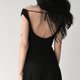 thumbnail image 4 of Playeras,Blusas y Tops,Ropa para Mujer Verano Tops verano color sólido sin mangas espalda abierta con cordones chaleco camiseta superior (Black, M), 4 of 5