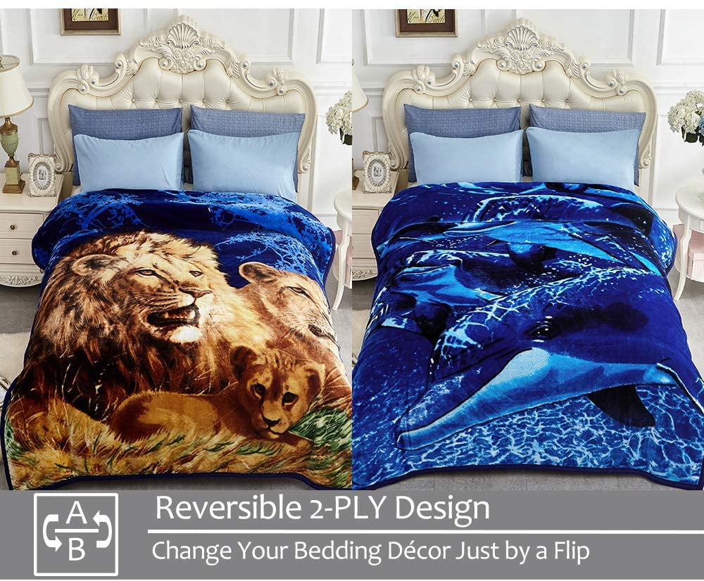 King Single Double Size Mink Blanket Soft New Thick Warm Dolphin Single 