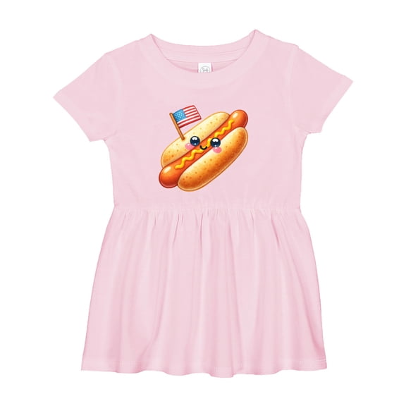 Inktastic All-american Hot Dog Girls Baby Dress