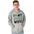 thumbnail image 3 of St Patricks Day I Love My Irish Wife Zip Hoodie Sweatshirt Men Brisco Brands X, 3 of 6
