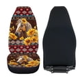 thumbnail image 4 of ZIATUBLE Aztec Southwest Car Seat Dust Cover Sunflower Horse High Back Bucket Seat Covers Set of 2 Piece for Most Cars SUV Trucks Stylish Car Seat Covers Full Set Auto Seat Accessories, 4 of 7