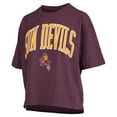 thumbnail image 2 of Women's Pressbox Maroon Arizona State Sun Devils Nelson Arch Over Logo Waist Length Oversized Slub T-Shirt, 2 of 3