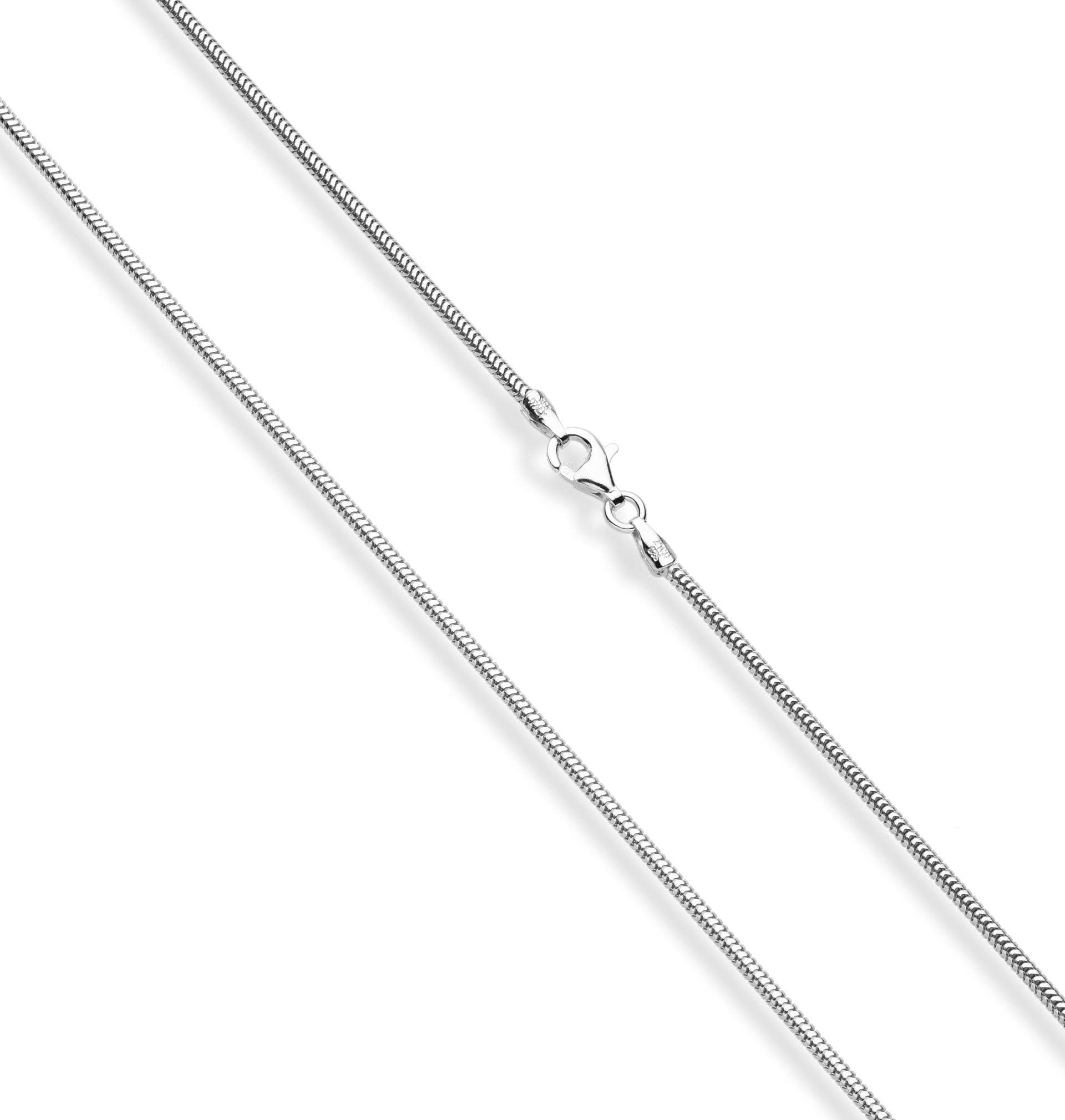Miabella 925 Sterling Silver Italian 1.5mm, 2mm, 2.5mm Round Snake Chain Necklace for Women Made in Italy (24, 1.5mm)