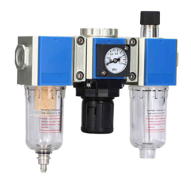 Compressed Air Filter Regulator Lubricator Combo, Seal 3 Kinds Drainage Stable Regulation Water Oil Trap Separator For Filtering GC200-06