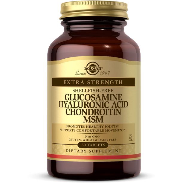 2 Pack Solgar Glucosamine Hyaluronic Acid Chondroitin MSM (Shellfish