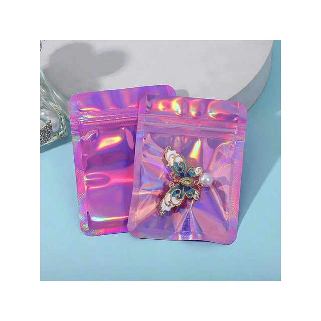 20pcs Laser Yin Yang Self-Adhesive Bags Jewelry & Accessories Packaging Pouches For Earrings, Bracelets, Etc.