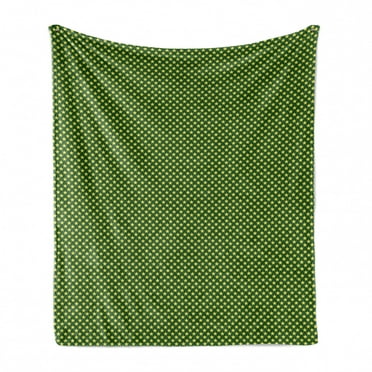 Star Soft Flannel Fleece Blanket, Repetitive Bicolour Pattern with Modern Abstract Classic Symmetric Shape, Cozy Plush for Indoor and Outdoor Use, 60" x 80", Green and Pastel Yellow, by Ambesonne