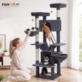 thumbnail image 5 of PAWZ Road 77" Cat Tree Multilevel Play Tower Enlarged Condo Hammock Sisal Scratching Posts Pads, Dark Gray, 5 of 16