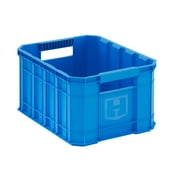 (3 pack) HART 8.5 Gallon Stackable Plastic Utility Crate, Blue