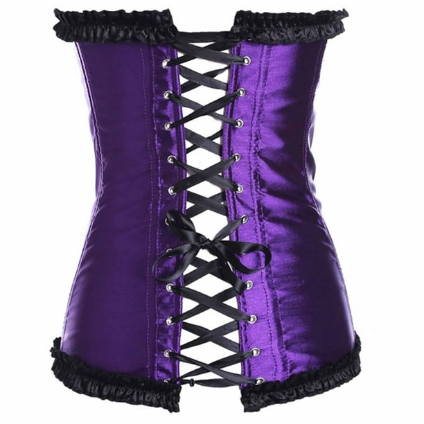Leather Corset Authentic Victorian Style Overbust Steel Boned Basque -   Canada