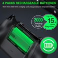 thumbnail image 3 of Plannu Rechargeable Battery Packs for Xbox One/Xbox Series X|S, 4 X 1200mAh Xbox One Controller Battery Packs, Rechargeable Batteries with Charging Station for Xbox One/One S/One X/One Elite, 3 of 4