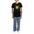 thumbnail image 4 of CafePress - New_Jersey_Irish_2 Women's Dark Pajamas - Women's Short Sleeve Print T-Shirt and Pants Dark Cotton Pajama Set, 4 of 7