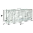 "2Z Live Animal Trap 24""x8""x7"" Humane Cage for Cats, Raccoons
