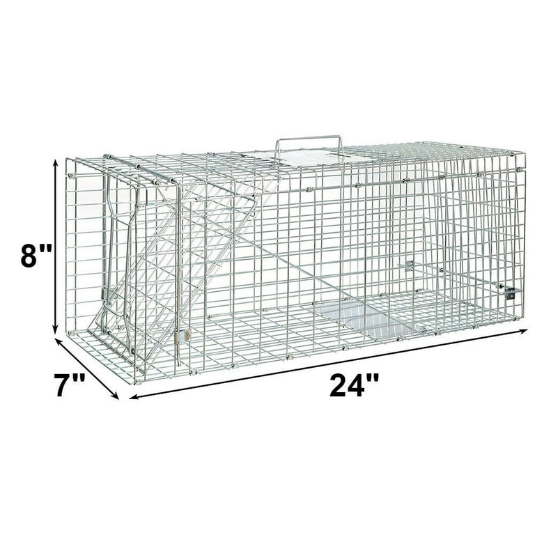 Moclever Humane Cat Trap Cage Catch Release Live Animal Rodent Cage  Collapsible Galvanized Wire for Small Raccoons Beavers Groundhogs Foxes