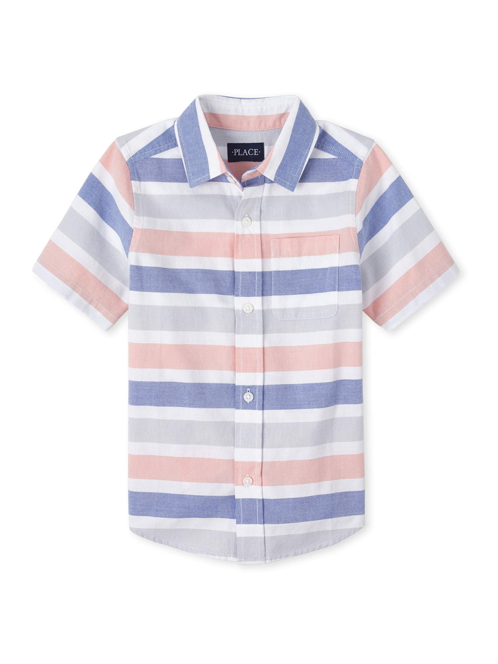 The Children's Place Boys Oxford Long Sleeve Plaid Button Down Shirt