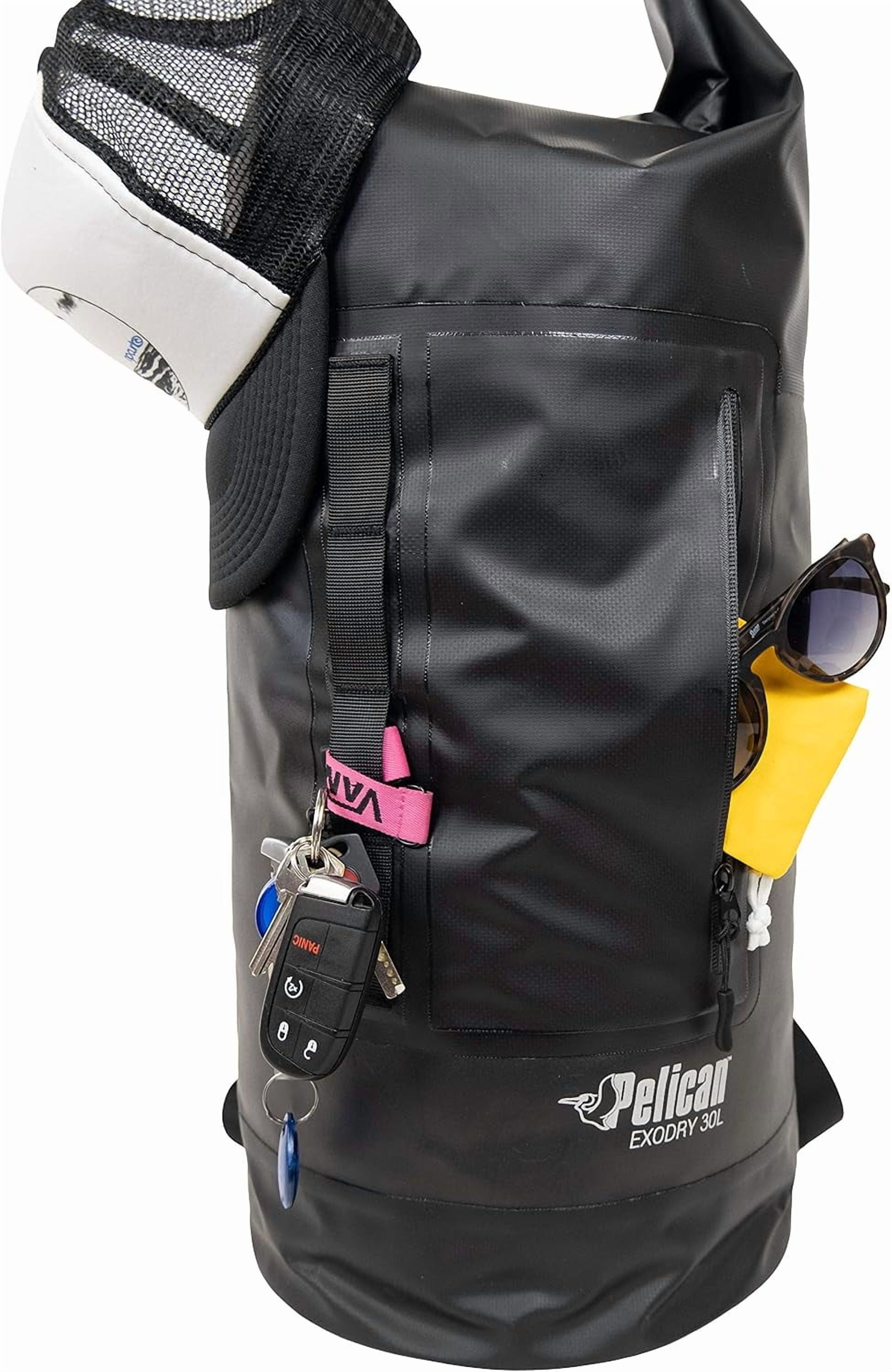 ExoDry Drybag 10L/20L/30L - Waterproof Shoulder Strap Thick & Lightweight Roll Top Dry Compression Keeps Gear for Kayaking, Beach, Rafting and Fishing Black