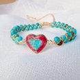 thumbnail image 3 of Give my granddaughter always love you jasper heart bracelet form grandma/grandpa adjustable handmade jasper bead bracelets for women girls, 3 of 8