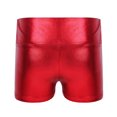 thumbnail image 2 of Oyolan Kids Girls Shiny Metallic Dance Shorts Gymnastics Training Booty Shorts Modern Dance Shorts Red 4, 2 of 6