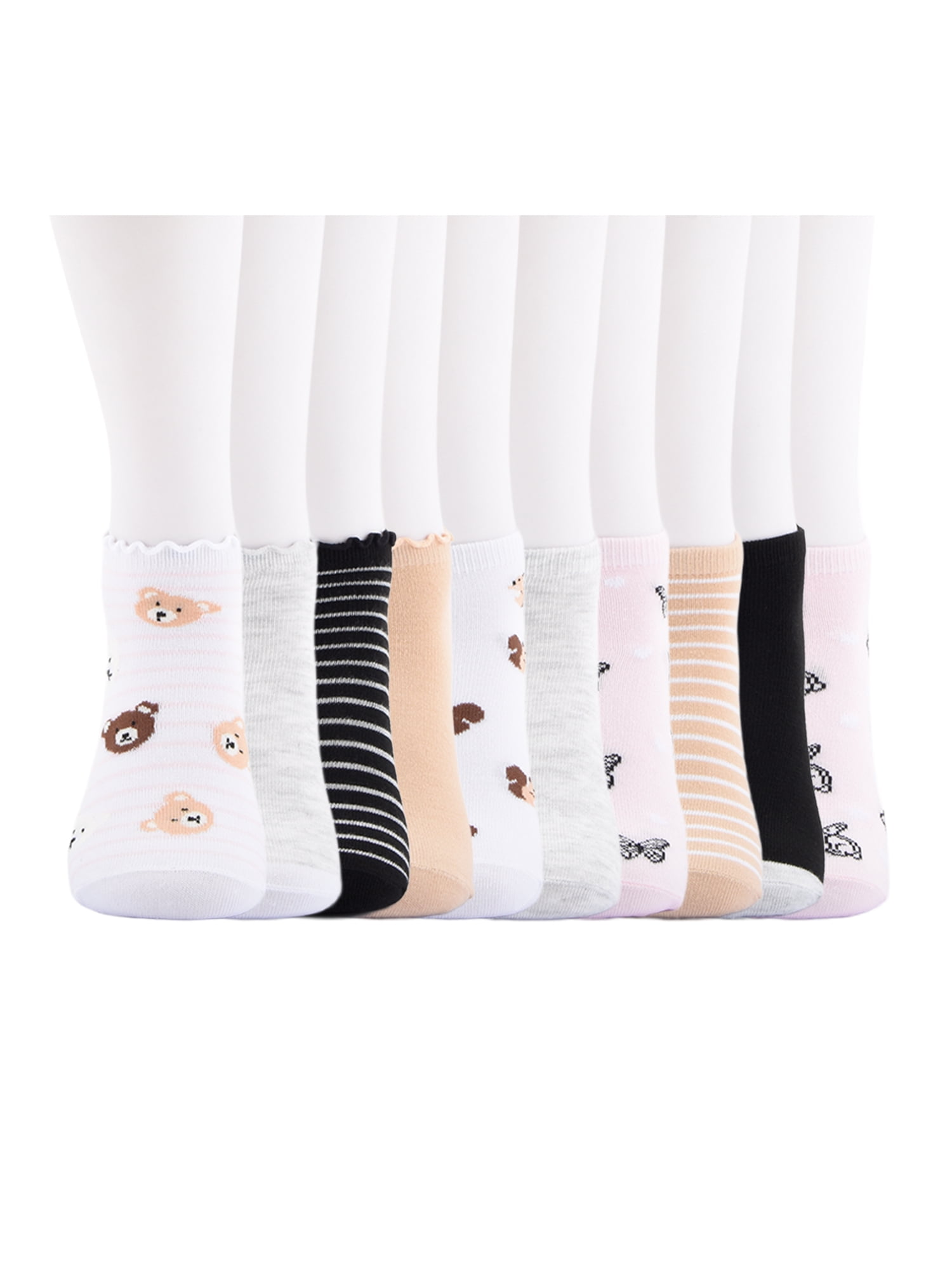 No Boundaries Women’s Low Cut Socks, 10 Pack, Shoe Sizes 4-10