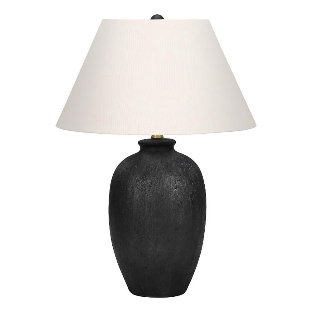 Lighting, 24"H, Table Lamp, Black Ceramic, Ivory / Cream Shade, Modern