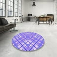 thumbnail image 3 of Ahgly Company Indoor Round Patterned Aztech Purple Area Rugs, 5' Round, 3 of 6