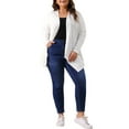 thumbnail image 2 of Agnes Orinda Plus Size Cardigan for Women Long Sleeve Open Front Lightweight High Low Hem Draped Cover Ups 4X White, 2 of 6