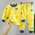 thumbnail image 2 of Caqnni Baby Boy Fall Clothes Long Sleeve Contrast Color Patchwork Sweatshirt Top Pants Set Fall Winter Set for 0 6 12 18 24 M 1t 2t 3t 4t 5t 6t Pajamas & Dailywear Setï¼3-4 Years, 2 of 4