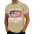 thumbnail image 4 of 250th Anniversary T-Shirt for Men American Flag Tees 4th of July Shirt 250 Years Birthday Patriotic Tops Khaki M, 4 of 4