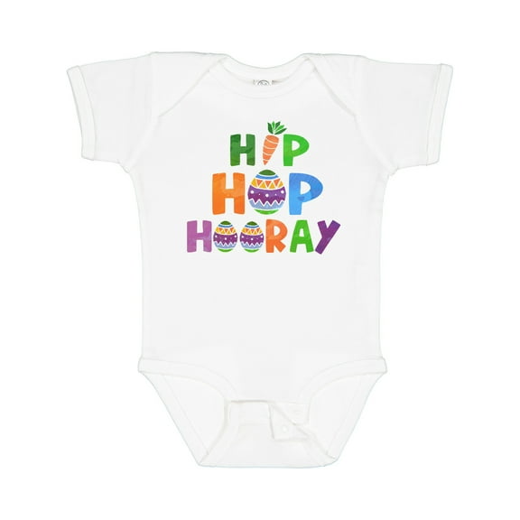 Inktastic Easter Hip Hop Hooray with Eggs and Carrot Boys or Girls Baby Bodysuit