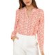 thumbnail image 1 of Allegra K Blusa con botones de manga larga con cuello en V y blusas sueltas florales de gasa para mujer Rosa S, 1 of 6
