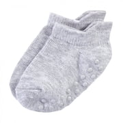 Touched by Nature Baby and Toddler Boy Organic Cotton Socks with Non-Skid Gripper for Fall Resistance, Solid Blue Black, 6-12 Months