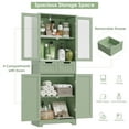 thumbnail image 4 of Homfa Bathroom Cabinet, 3-Tier Wood Tall Linen Storage Cabinet with 2 Drawers and 4 Doors for Living Room Office, Green, 4 of 7