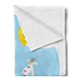 thumbnail image 2 of Goat Soft Flannel Fleece Throw Blanket, Cartoon Goat and His Baby Playing in the Meadow Eating Daisy Plants on a Sunny Day, Cozy Plush for Indoor and Outdoor Use, 50" x 70", Multicolor, by Ambesonne, 2 of 5