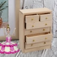 thumbnail image 6 of Exquisite Crafted Birch Wood Bedroom Accessories, Solid Wood Construction Storage Cabinets with Drawers for 1:12 Scale Dollhouse Furniture, 6 of 8
