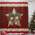 thumbnail image 3 of Red Christmas Shower Curtains for Bathroom, Xmas Pine Needles Stars Floral Winter Plaid Waterproof Fabric Shower Curtain, Decorative Bathroom Curtain for Bathtub, 72"x72", No Hooks Included, 3 of 9