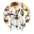 thumbnail image 2 of YladaFaie Fall Pumpkin Wall Clock Beautiful Sunflower Easy to Read Round Wall Clocks, 10 Inch Battery Operated Quartz Analog Quiet Desk Clock for Home,Kitchen,Office,School, 2 of 7